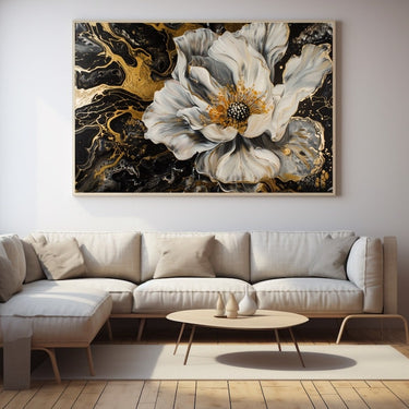 Black and White Flower Painting